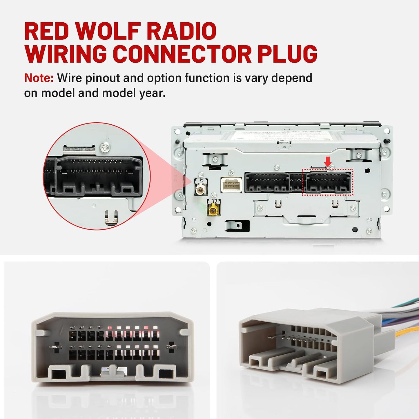 2007-2011 RED WOLF Radio Wiring Harness Compatible with Dodge Chrysler Jeep Install Car Stereo CD Player Receiver