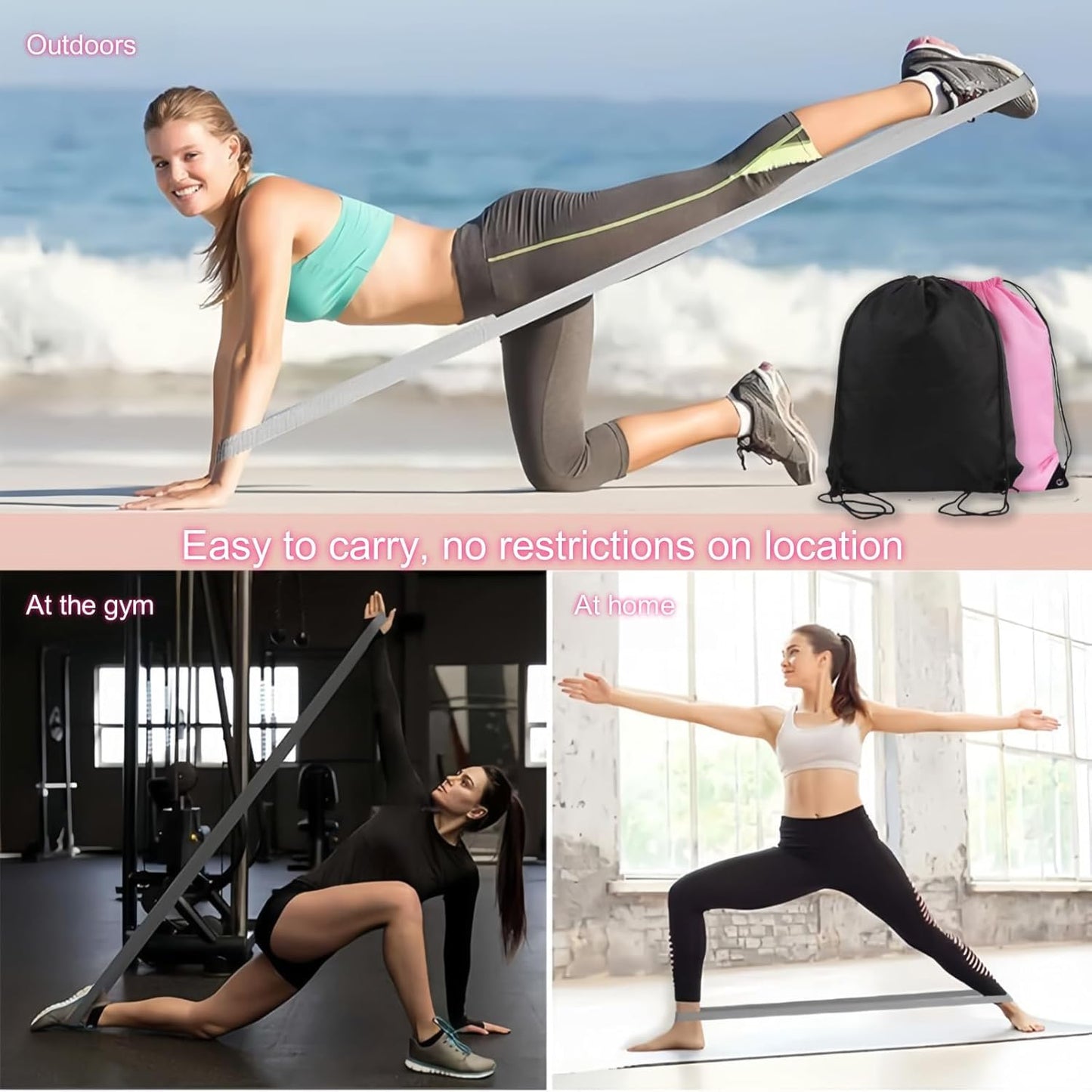Pilates Set – Home Pilates Equipment for Women Kit with Magic Circle Pilates Ring and Ball Set, Resistance Bands & Massage Balls & Exercise Bands for Toning，Flexibility & Core Strength (Light Black)