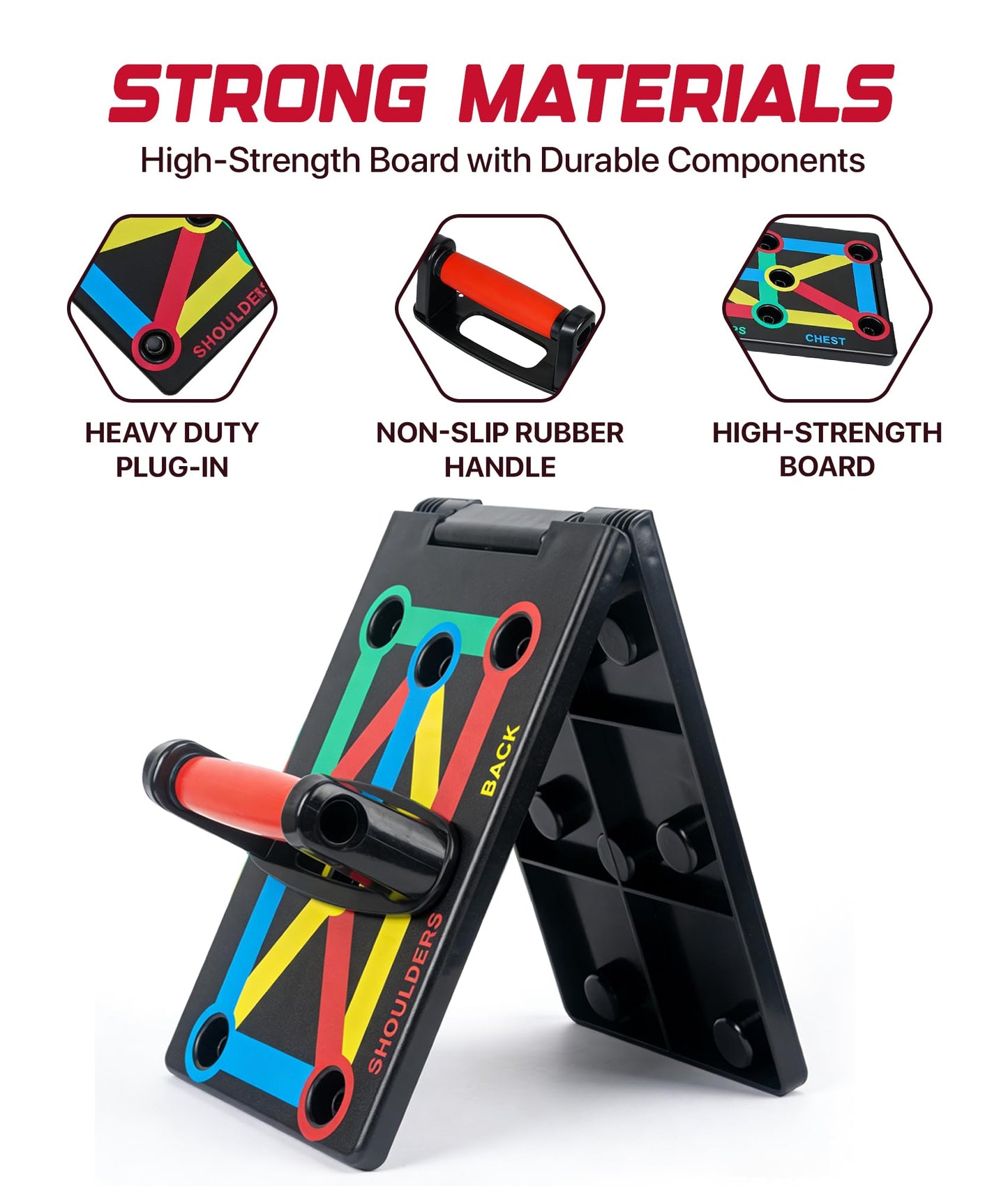 ROMIX Push Up Board for Men, Foldable Push Up Board, Multifunctional Pushup Stand, Muscle Board Rack Professional Strength Training Equipment for Man and Women at Home Gym Chest/Back/Abs Training