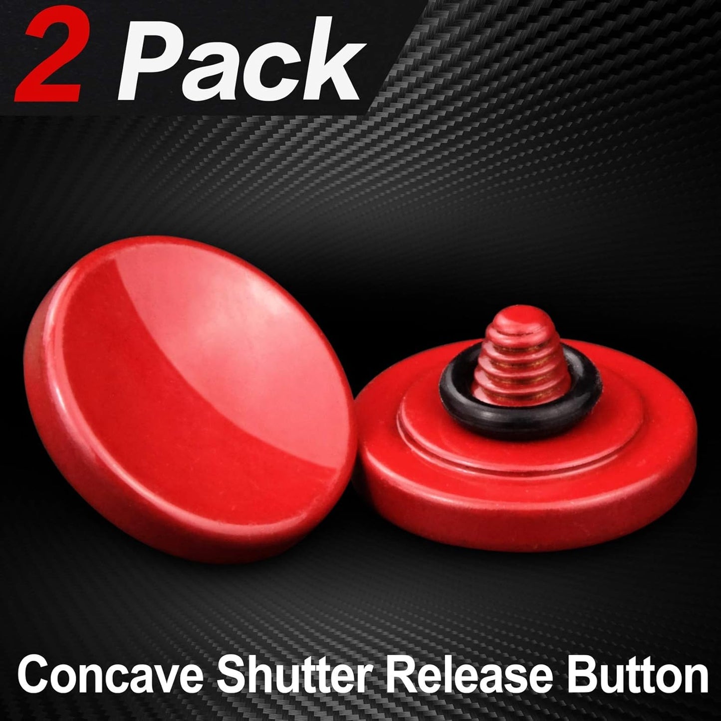 (2 Pack/Red) Soft Shutter Release Button High-end Concave Camera Shutter Button