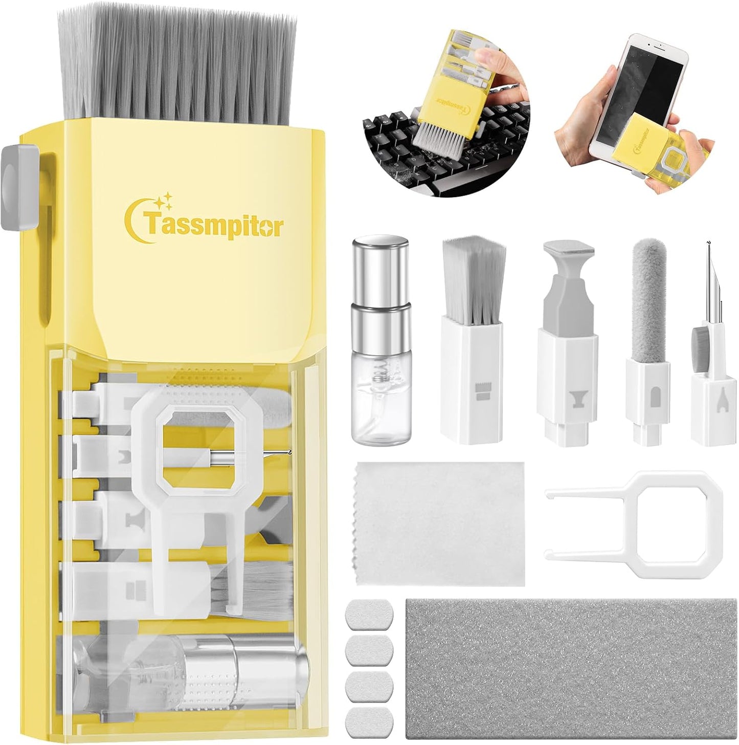 Tassmpitor 1 Laptop Screen Keyboard Cleaner Kit, All in Electronics Cleaning Tool for MacBook iPad iPhone Pro Cell