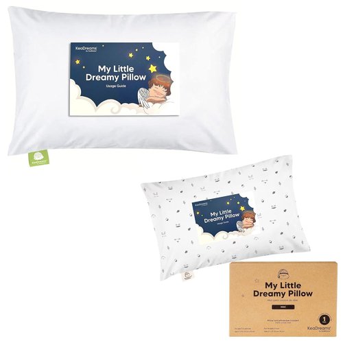 KeaBabies Toddler Pillow Set - Mini Cotton Pillow & Pillowcase for Sweet Dreams | 9x13 Inches