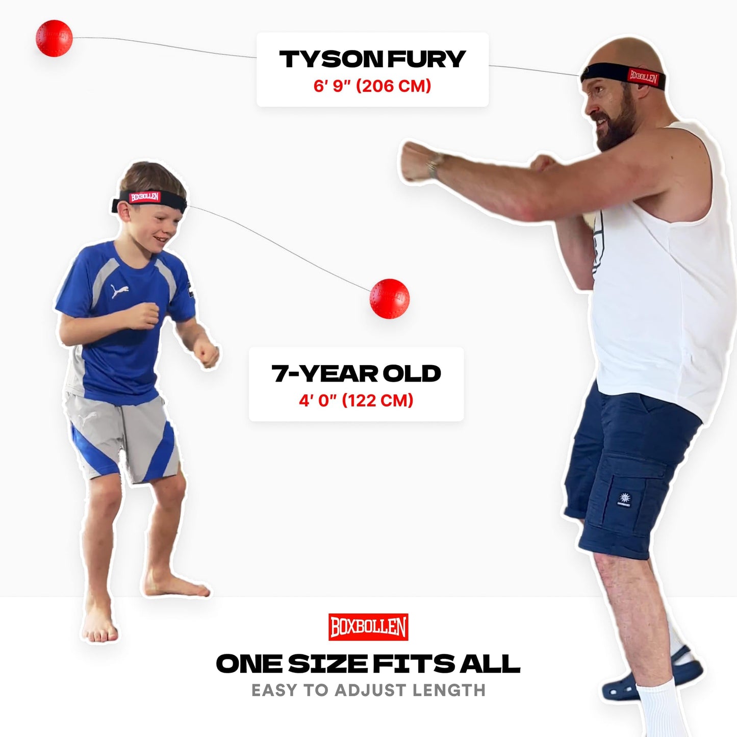 Boxbollen® Boxing Reflex Ball - Celebrity-Endorsed Home Workout Game - App-Connected Punch Counter - Hand Eye Coordination Training Ball - Christmas Gift for Boxers, All Ages - Stocking Stuffer - Red