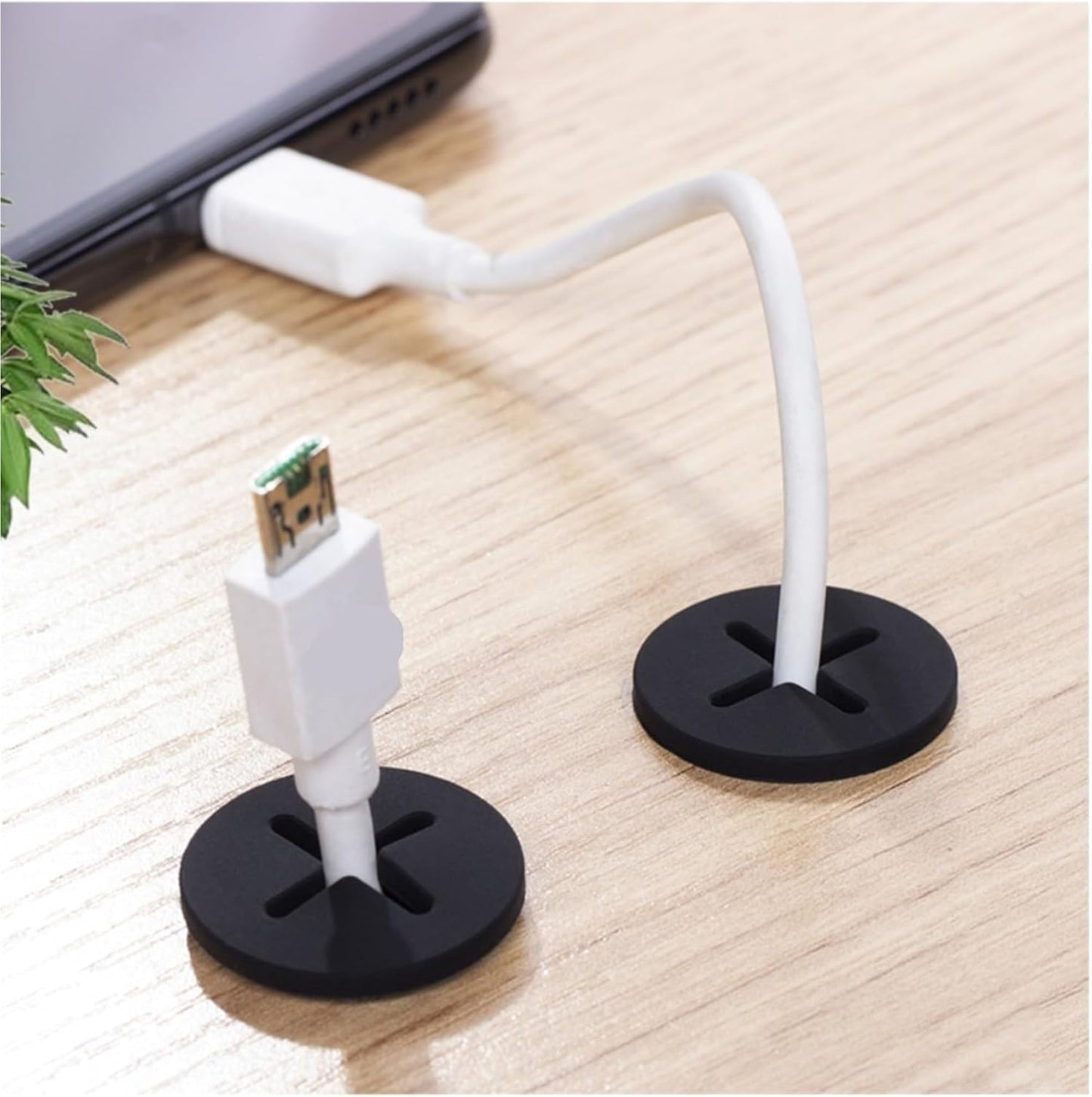 CHYLMAPHEN Grommet Grommets Organizer(White,6PCS_25MM) Round Cable Cord Table TV Console Hole Cover Wire Organizer