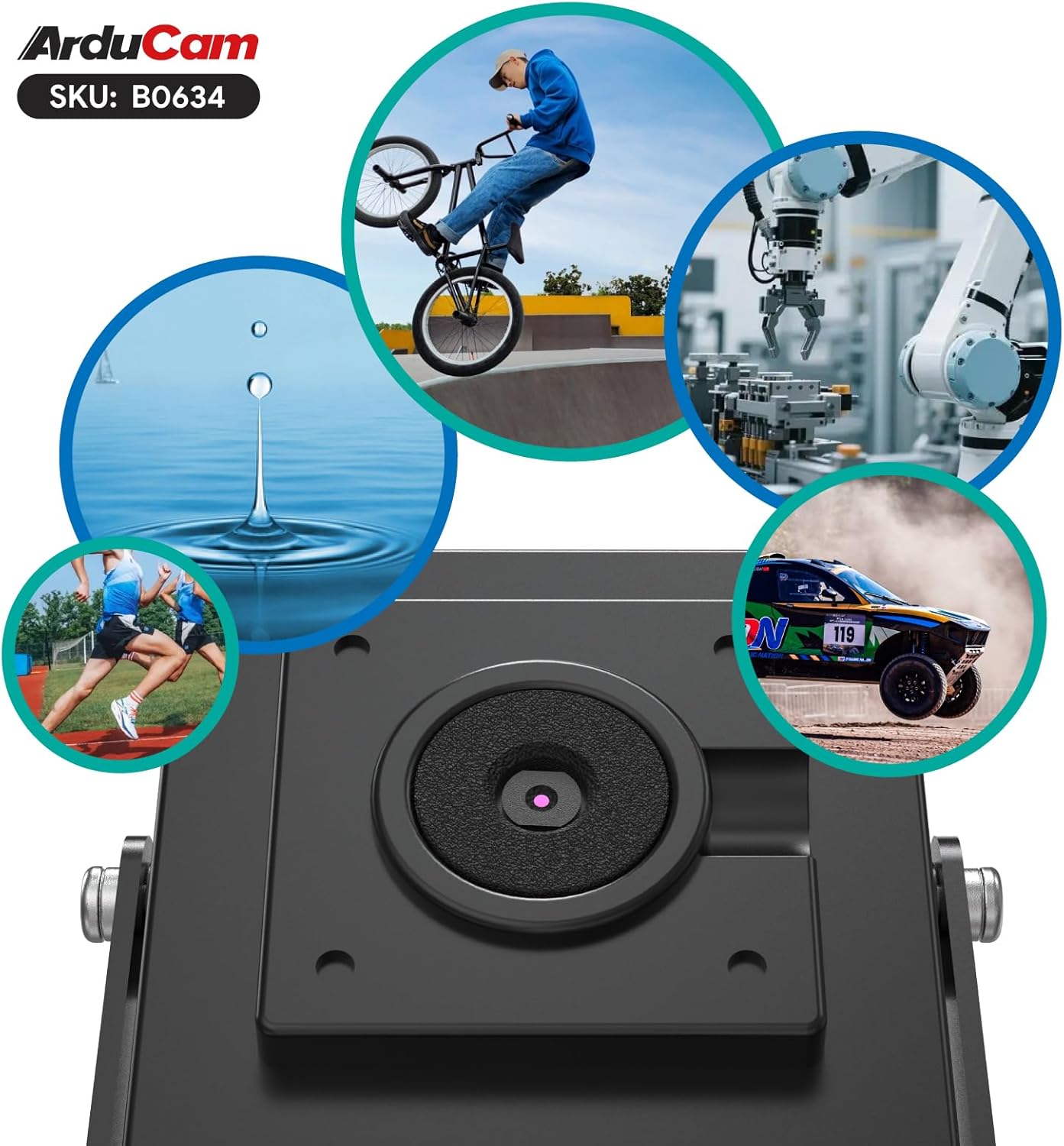 Arducam 800 VGA Global Shutter USB Camera Module, FPS@QQVGA High Speed Camera, Monochrome UVC Webcam for Windows, Linux