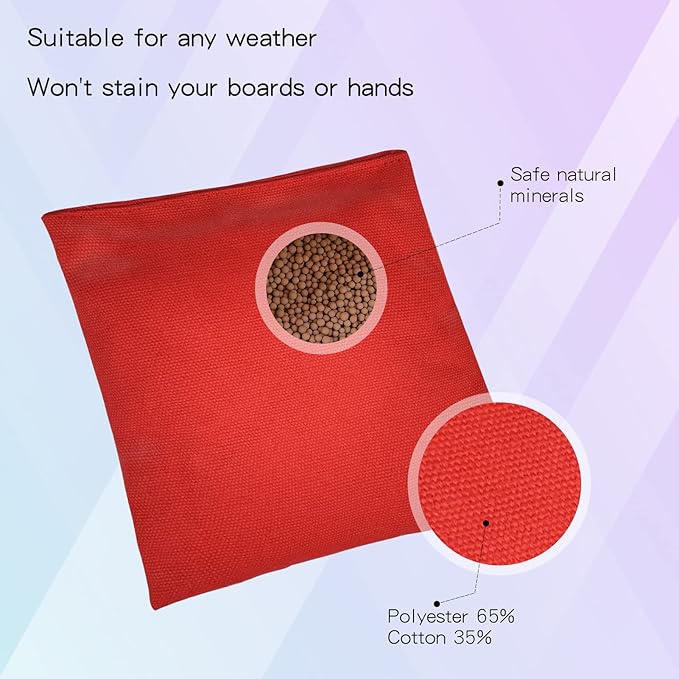 Set of 8 Regulation Cornhole Bags Double Sided, Weather Resistant Bean Bags for Cornhole Toss Game, Corn Hole Beans Bags with Tote Bag