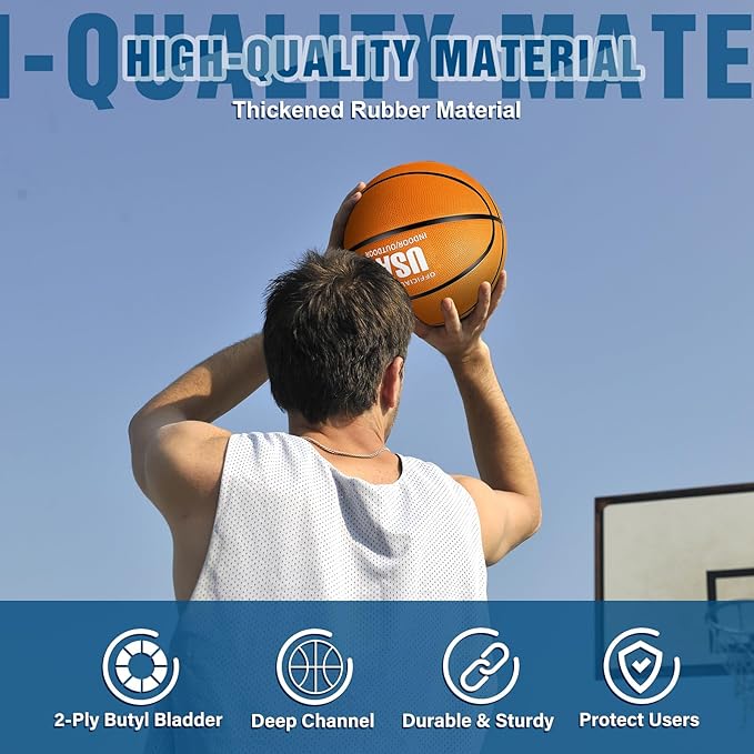 Libima 12 Pcs Operation Christmas Rubber Basketballs Official Size Bulk with Pump Multicolor Basket Balls Streetballs Set for Adult Youth Indoor Outdoor Training Games Sports Gifts