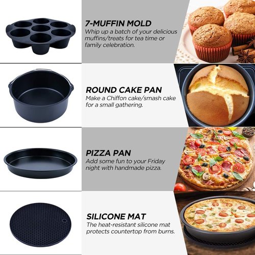 Air Fryer Accessories Set by [Brand Name] - 12-Piece Kit for 5.3Qt+ Air Fryers | Nonstick, Dishwasher Safe