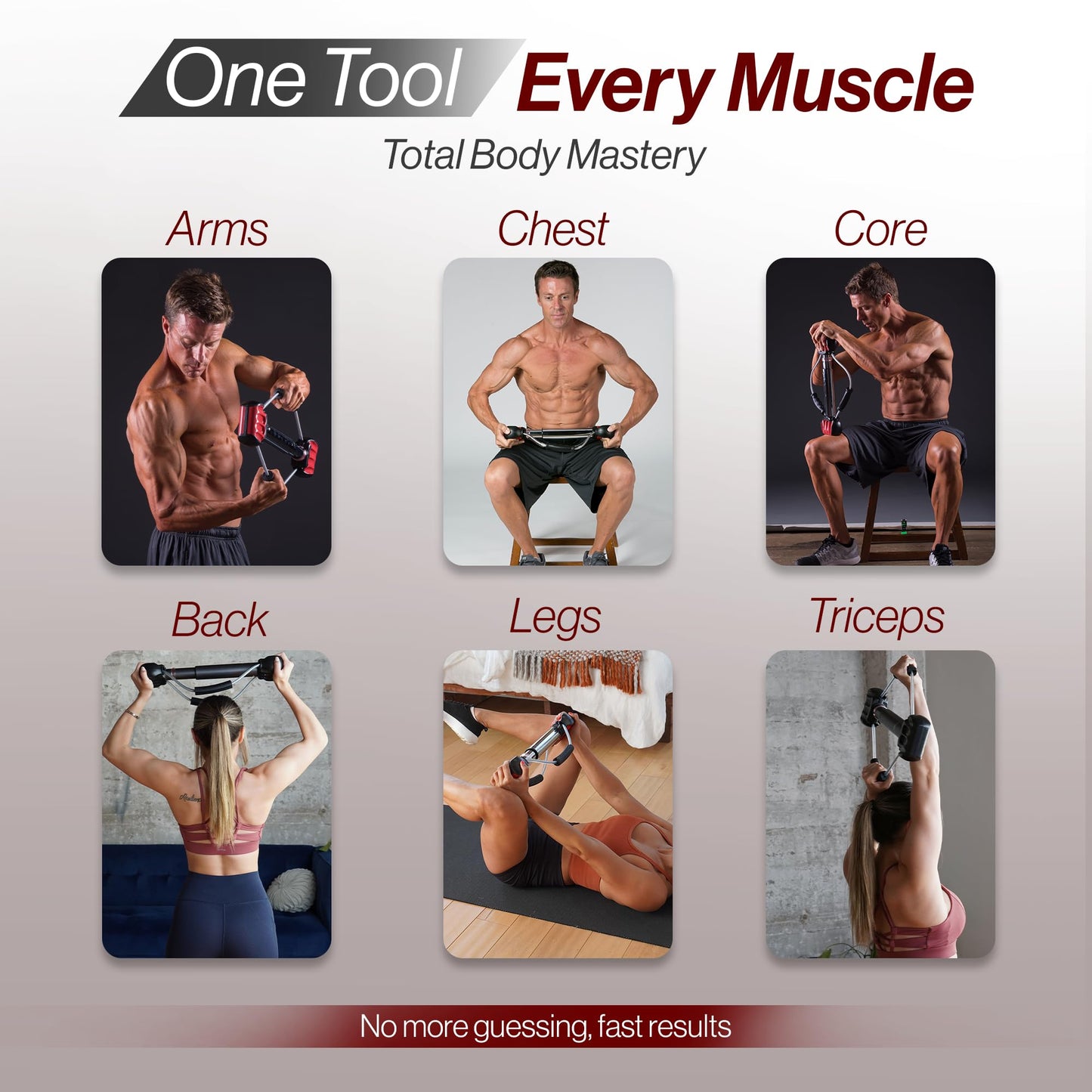Bullworker Steel Bow 20" - Portable Home Gym Equipment & Isometric Exercise Equipment for Arms, Chest, Back, Shoulders, Core, Biceps, Triceps, Abs - Strength Training Equipment