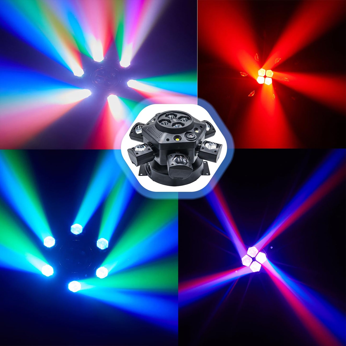 LED Six Arms Effect Light, Moving Head DJ Lights 150W DJ Laser Light 6 Arms Party Lights RGBW 4 in1, DMX512 Sound Activated with Mixed Stage Lighting Effects for Parties Disco Club Bar KTV Wedding