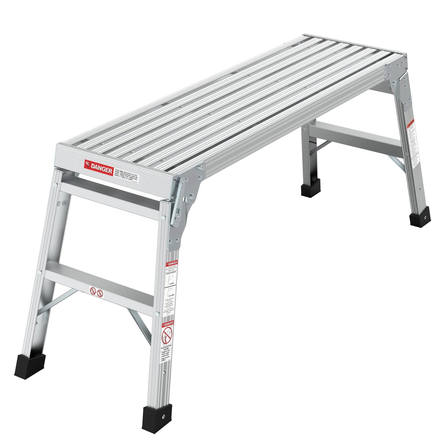 Sailret 40" Aluminum Folding Work Platform/Step Stool - 225 LBS, Non-Slip, Ultra-Stable, Portable Ladder Bench for Washing, Cleaning, Painting, ANSI Compliant