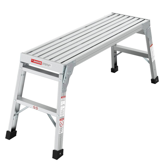 Sailret 40" Aluminum Folding Work Platform/Step Stool - 225 LBS, Non-Slip, Ultra-Stable, Portable Ladder Bench for Washing, Cleaning, Painting, ANSI Compliant