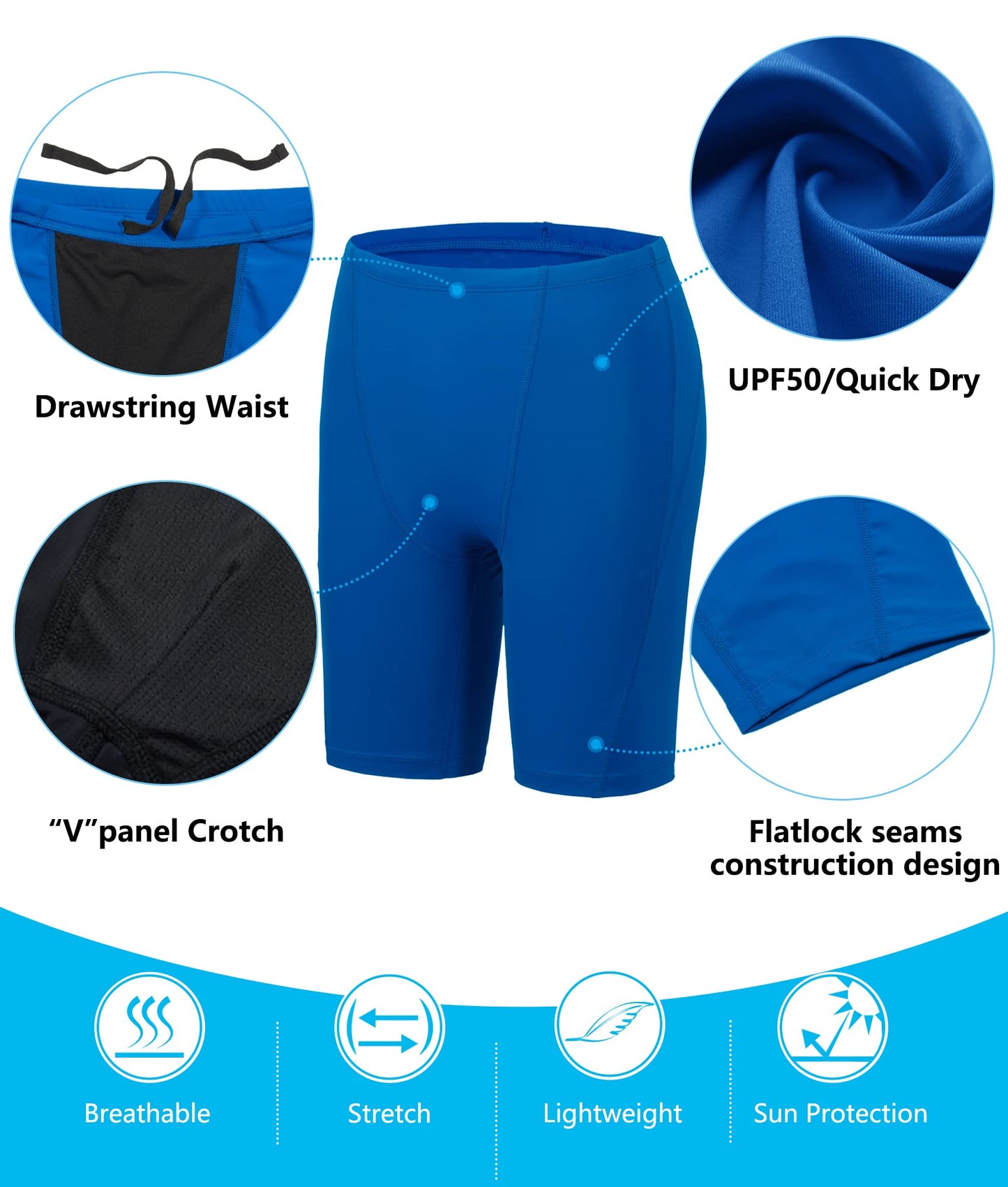 MIVEI Youth Boys Swim Jammers - Kids Competitive Swim Team Trunks Racing Swim Shorts Tight Swimsuit Practice Swim Suit UPF50+
