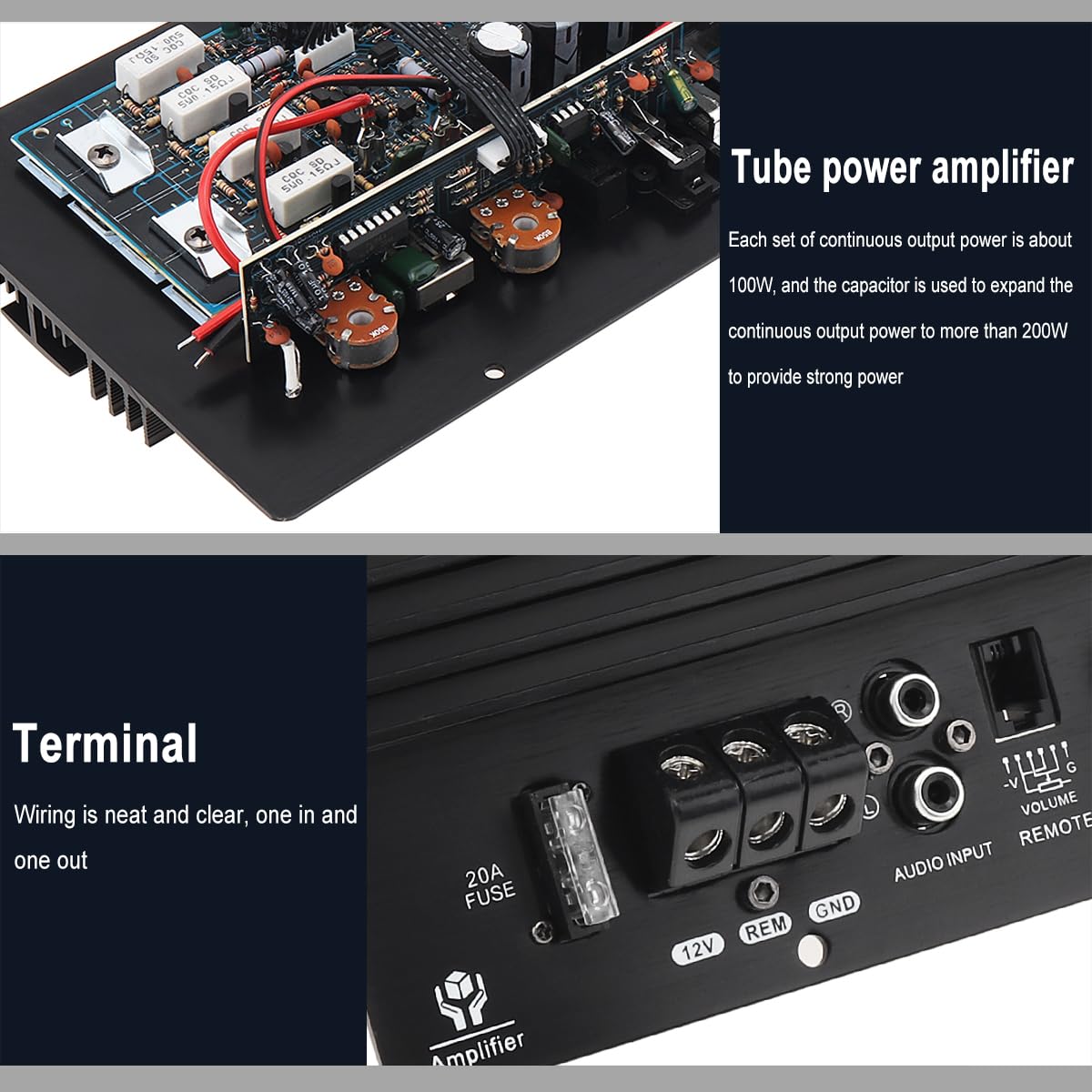 DriSentri 1000W 12V Car Amp Board, Car Audio Amplifier Board, High Power Amplifier Amp Board Powerful Bass Sub woofer