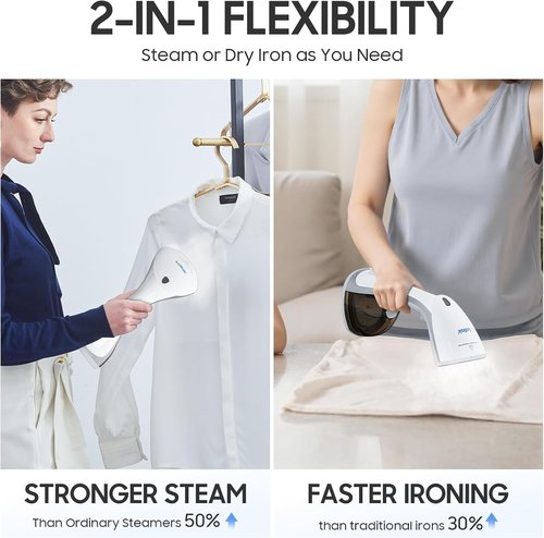 Lollair Handheld Clothes Steamer - 1200W 20S Heat-Up, 250ml Capacity, 13-Vent Design for All Fabrics