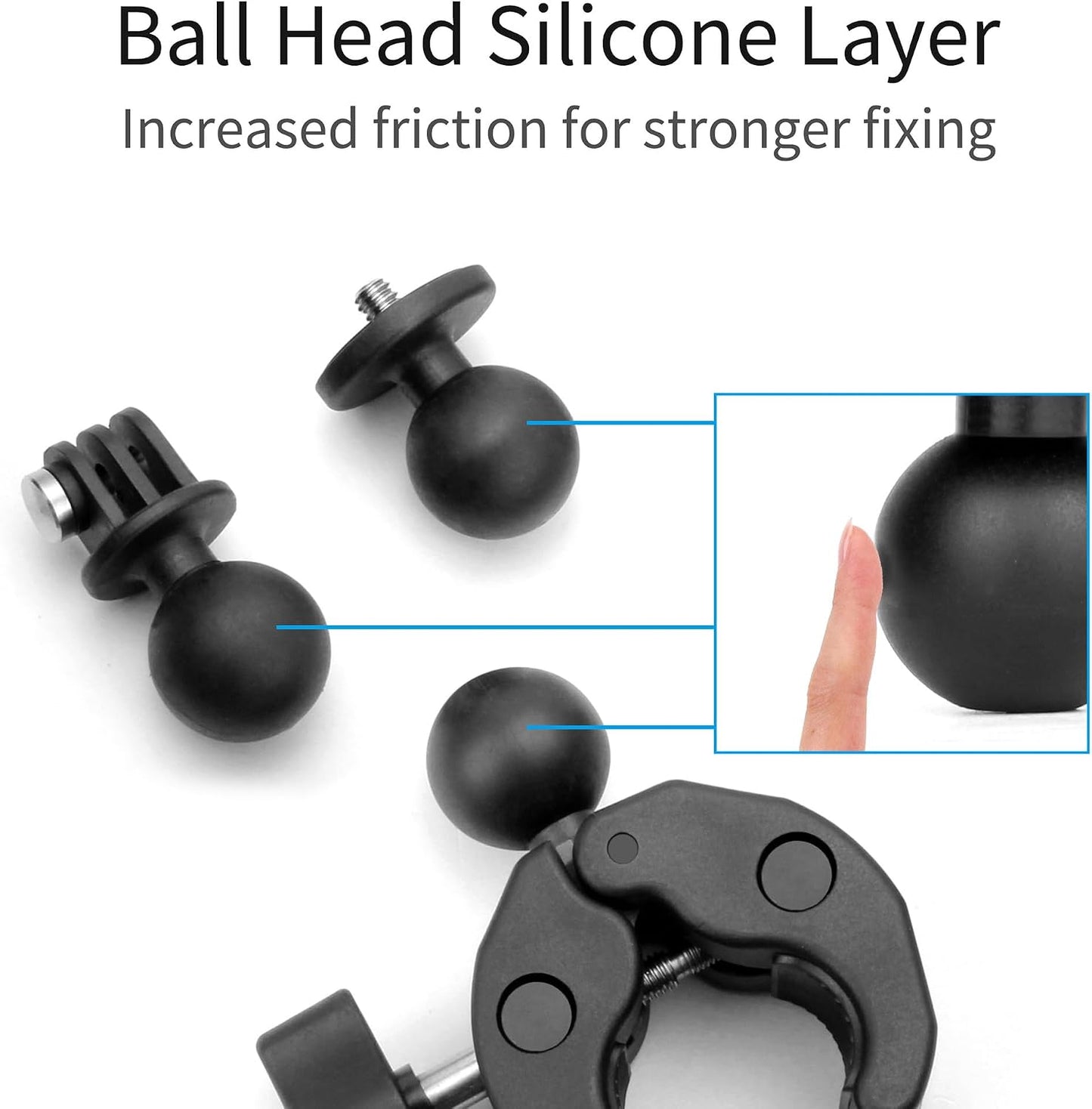 SOONSUN 360 13 12 11 10 9, Insta360, Super Clamp Mount with Dual Ball Heads & Phone Holder, Heavy-Duty Camera Clamp