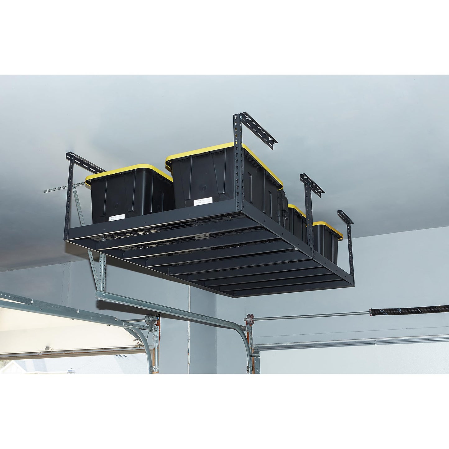 Klutch Overhead Garage Storage Rack — Adjustable Height, 96in.L x 48in.D x 23–37in.H
