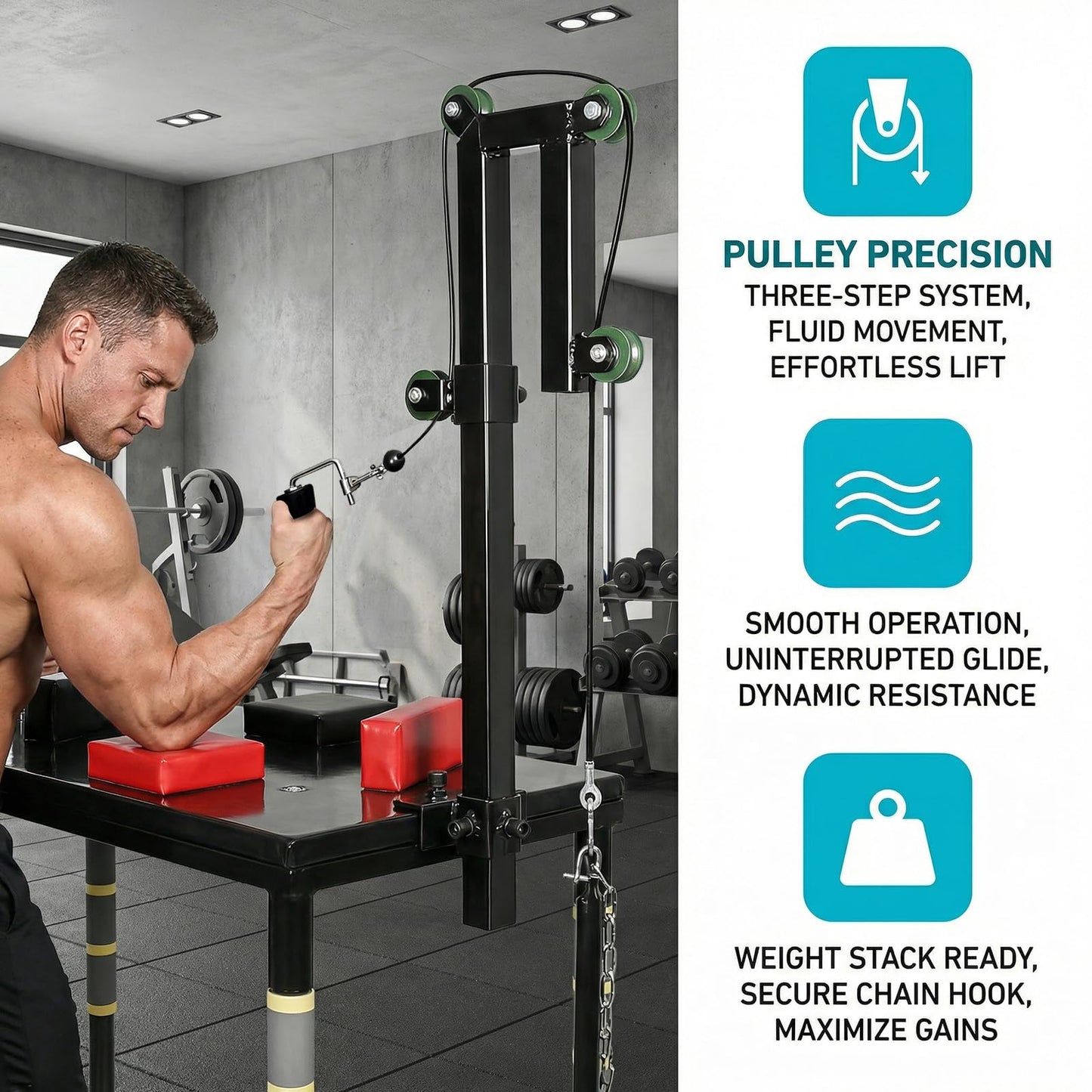 STARSNET Arm Wrestling Training Equipment, Wrist Exerciser Strength Develop Machine with Handle for Forearm Wrist Biceps Triceps Workout at Home or Gym