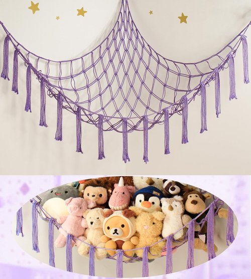 Mirolam Stuffed Animal Storage Hammock Net - Large Corner Organizer for Toys | Baby Nursery Decor