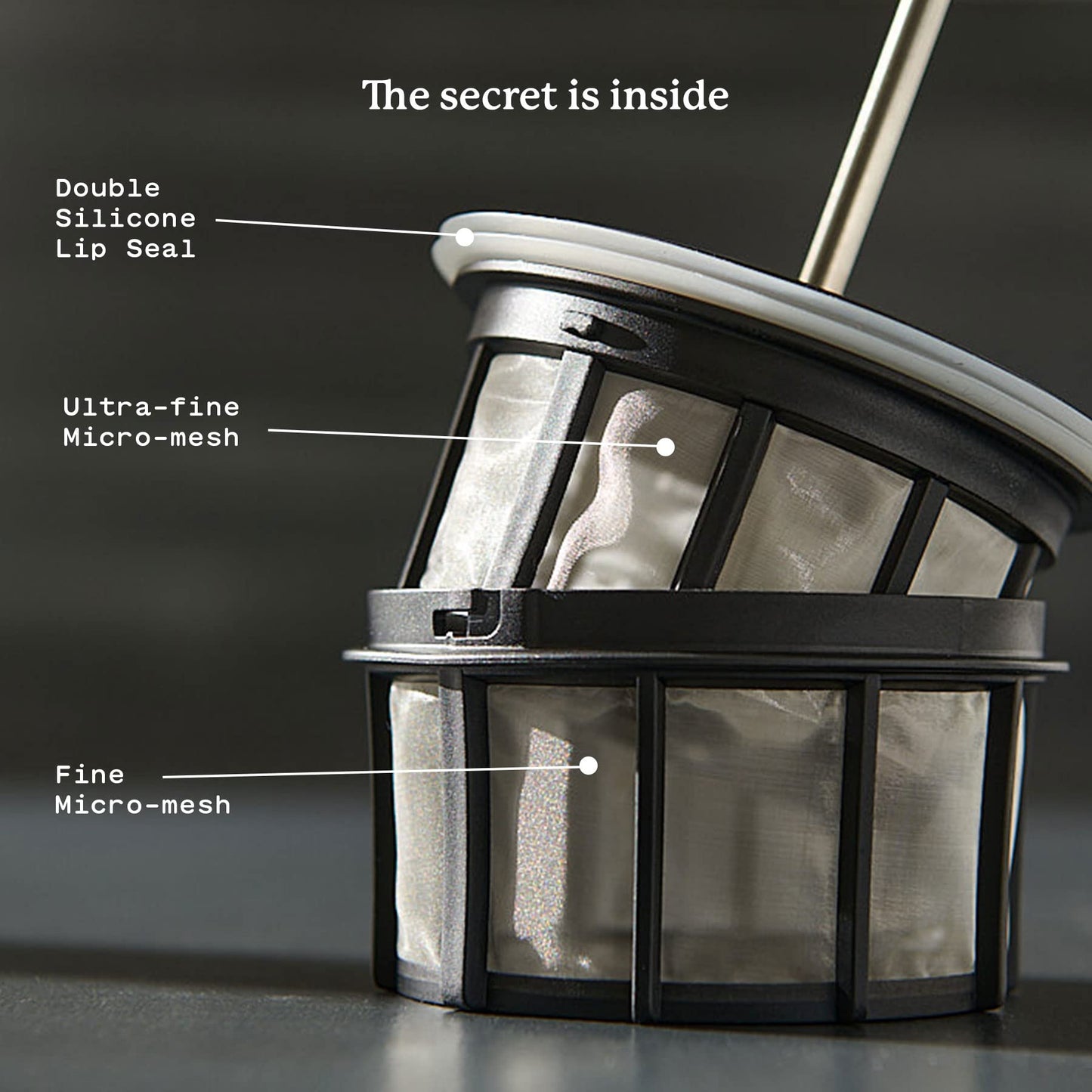 ESPRO - P7 French Press - Double Walled Stainless Steel Insulated Coffee and Tea Maker with Micro-Filter - Keep Drinks Hotter for Longer (Polished Stainless Steel, 18 Oz) Cleaning Powder