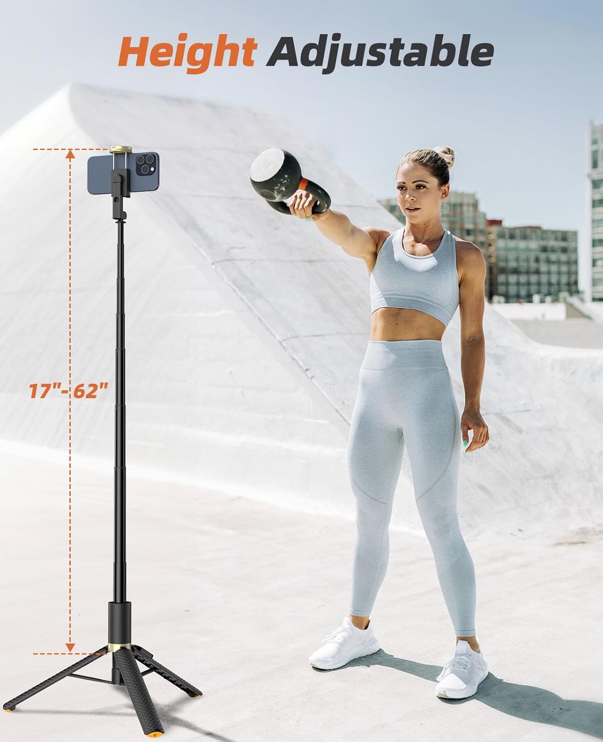 Vimose 62" Phone Tripod & Selfie Stick with Remote, Portable, Lightweight for Video Recording Vlog, Extendable Travel