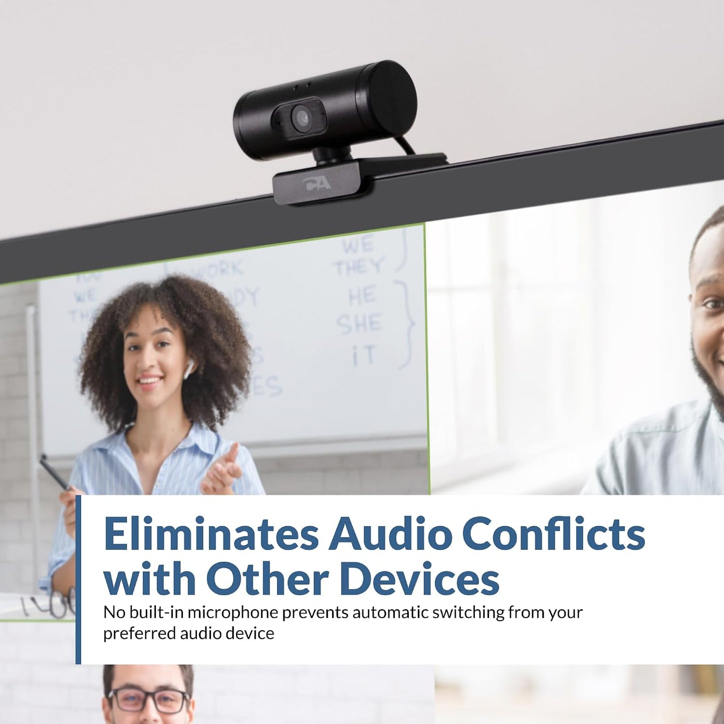 Cyber Acoustics 1080p (WC-1000), Headsets Full HD Webcam Designed with No Microphone for Use with and Speakerphones