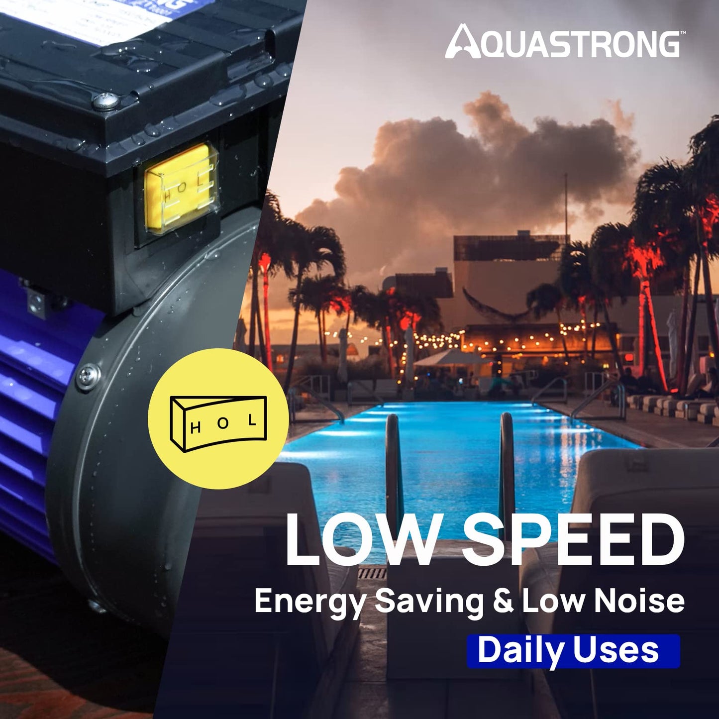 Aquastrong In/Above Ground Pool Pump High Flow Self Primming Swimming Pool Pump,Deep Blue