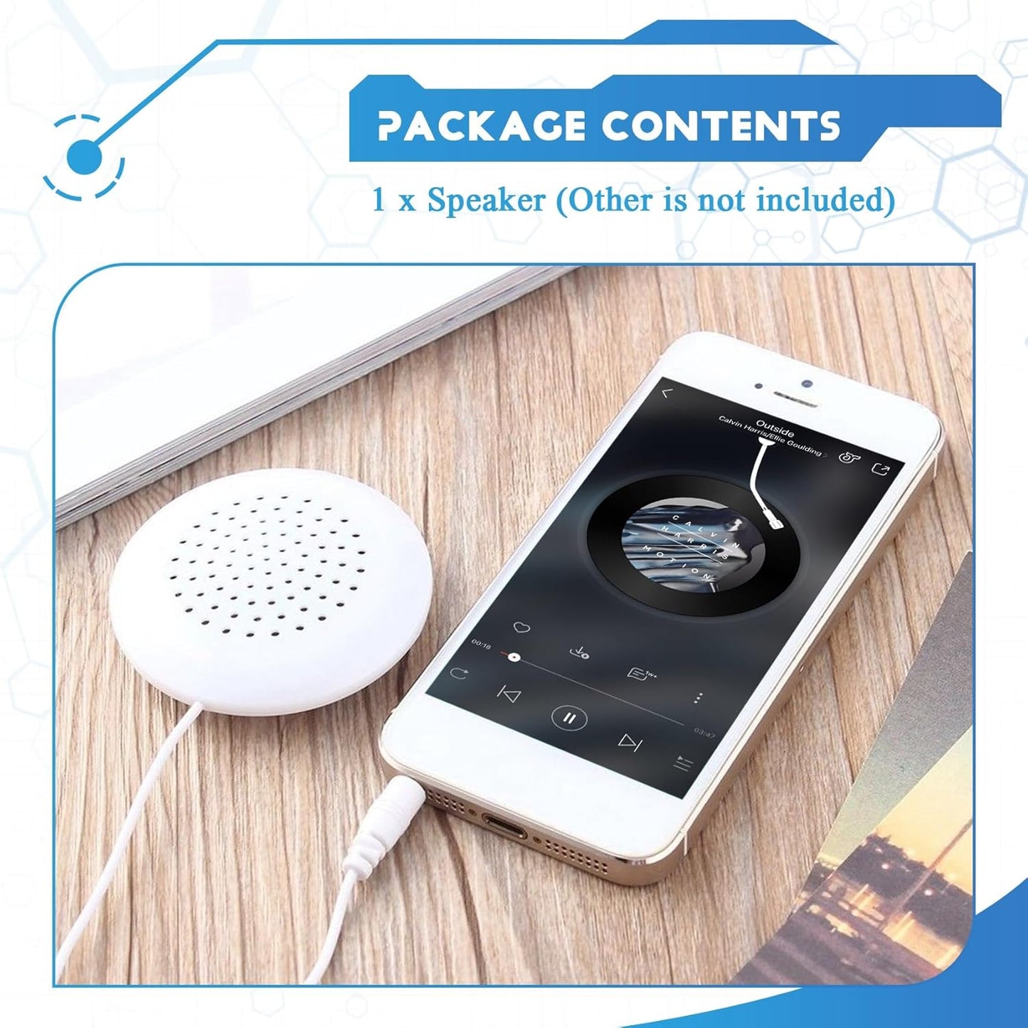 ModFurne 3 5mm MP3 Mini White Pillow Speaker for CD Radio Player