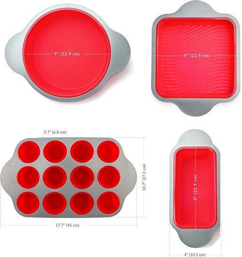 Boxiki Kitchen 13-Piece Non-Stick Silicone Bakeware Set - Versatile & Durable for Oven, Freezer, Dishwasher Use