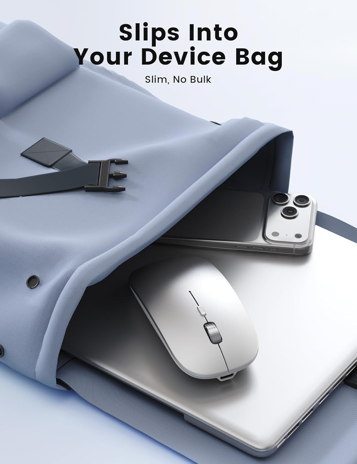 SABLUTE M31 3 5.2 2.4G), Bluetooth Mouse for MacBook Pro/Air, iPad - Rechargeable Tri-Mode Wireless Mouse for Devices