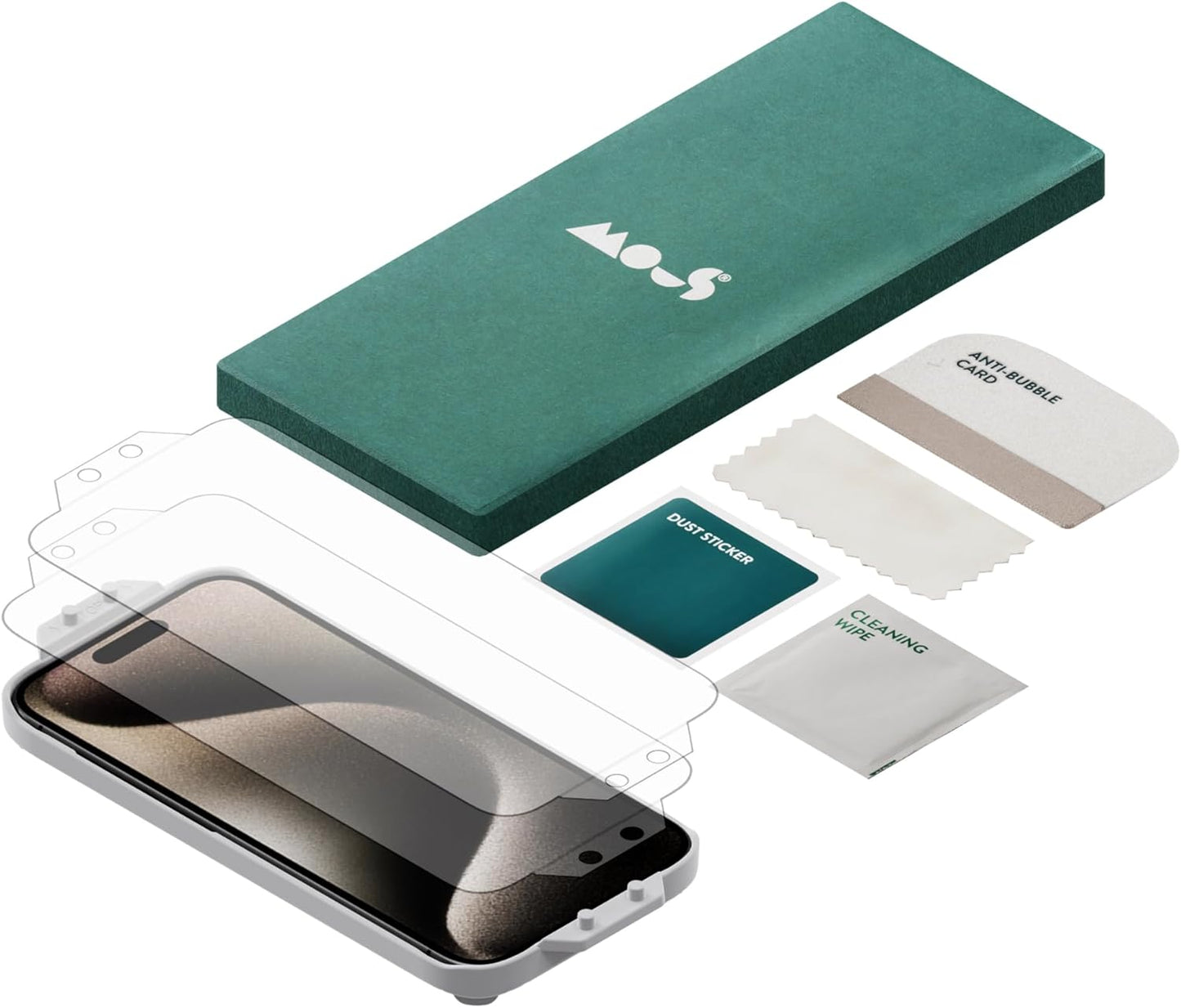 15 2 Pack Mous - Ultra Resistant Hybrid Glass Screen Protector for iPhone Pro Max HD - Anti-Scratch & Shatterproof