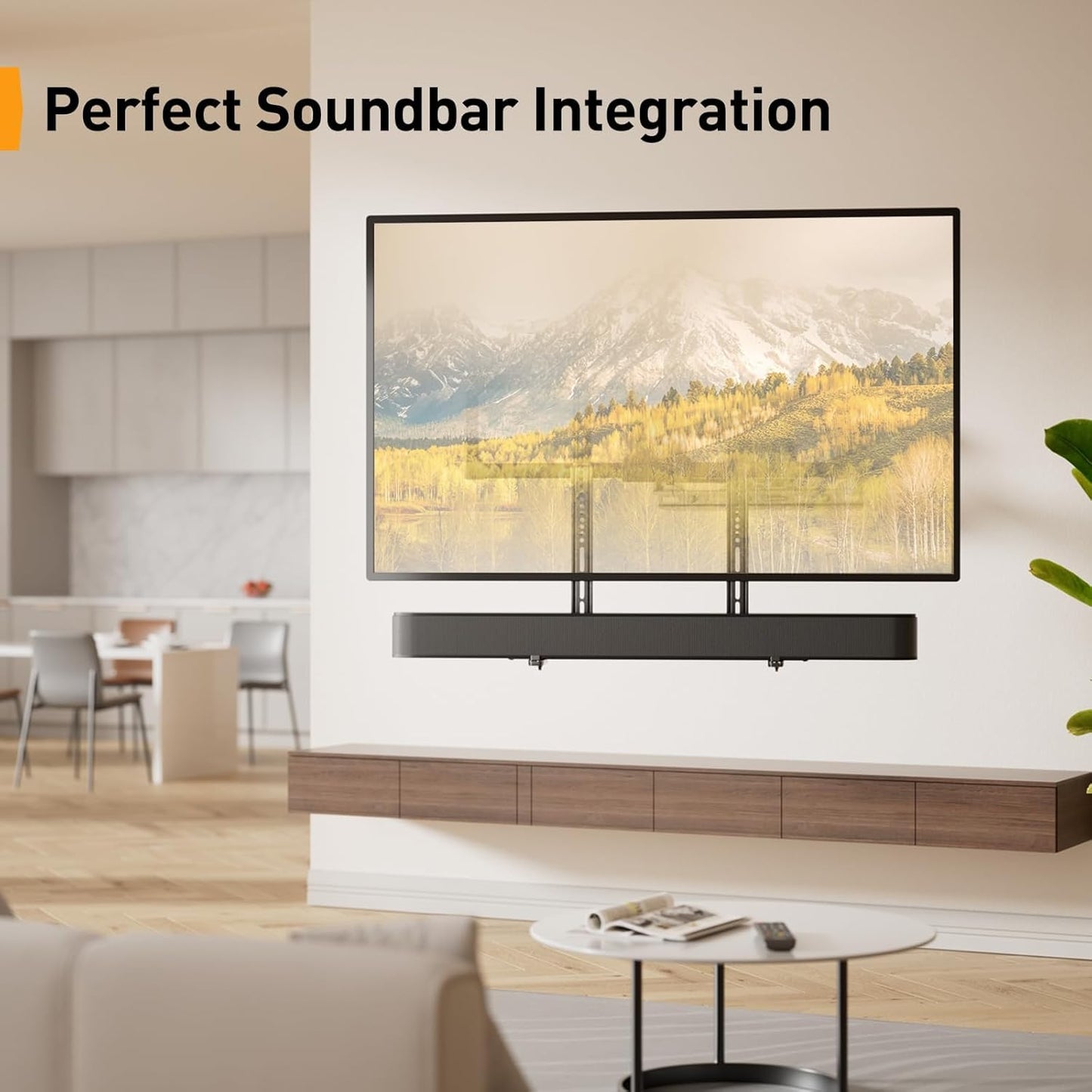 Perlegear Soundbar Mount - Versatile Under TV Sound Bar Holder | Supports Up to 15 lbs, Extends 3.5” to 6”