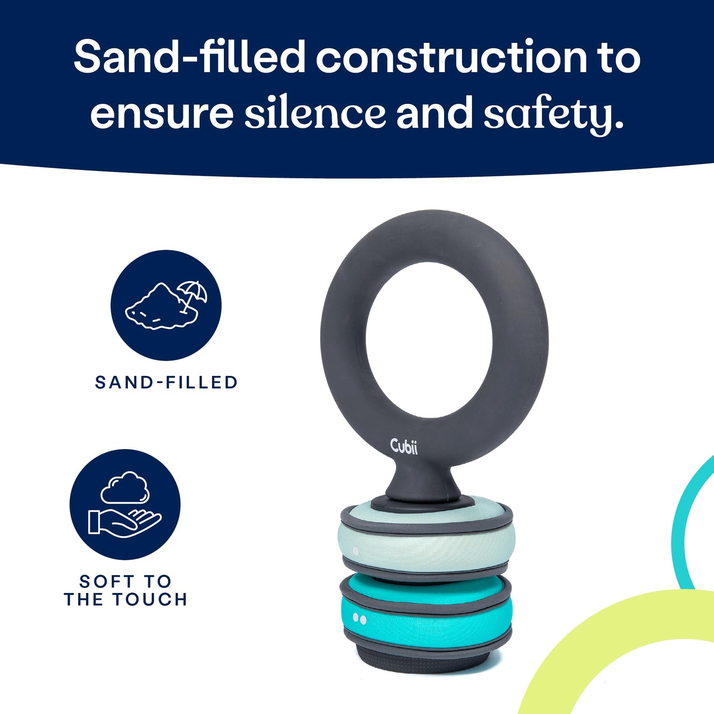 Cubii Build Adjustable Kettlebell Set - Includes Two Cubii SoftRings Removable Interchangeable Soft Weights
