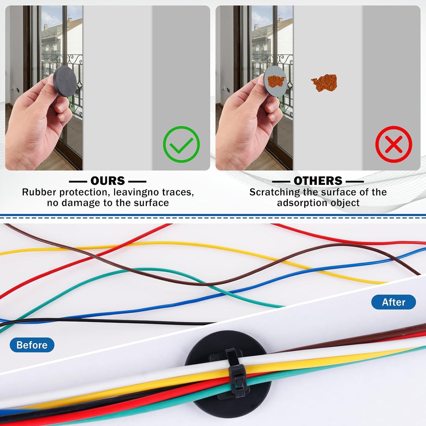 15 50 20 Organization(43mm 85 Magnetic Cable Zip Tie Mounts, Pcs Heavy Duty Magnet Wire Holder Automotive Multipurpose