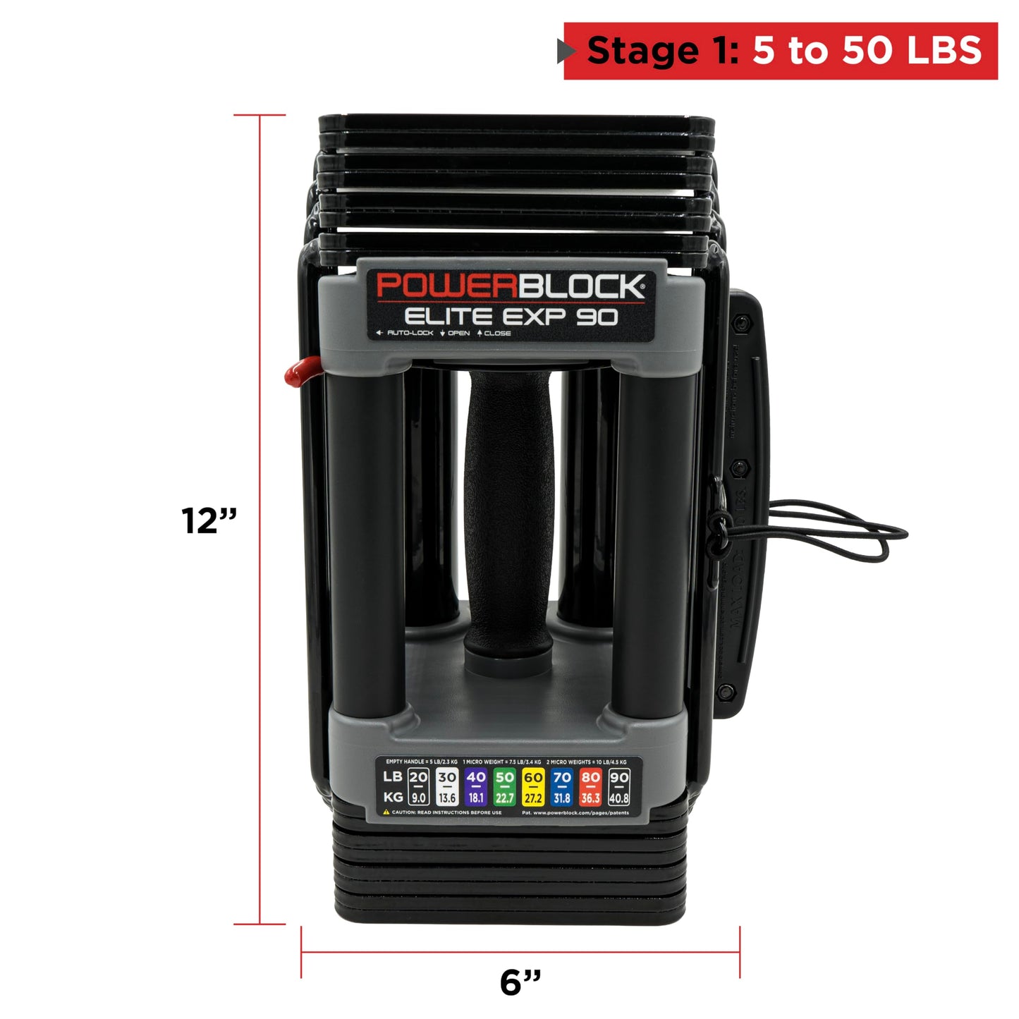 PowerBlock Elite EXP Adjustable Dumbbells, Sold in Pairs, Stage 1, 5-50 lb. Dumbbells, Durable Steel Build, Innovative Workout Equipment, All-in-One Dumbbells, Expandable with Expansion Kits