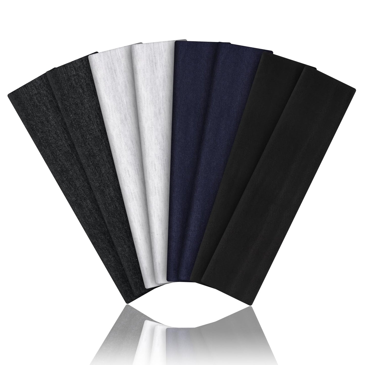 8PCS Soft Elastic Stretch Workout Sports Headbands for Women - Soft Cloth, Sweat-Absorbing, Colourful Athletic Headbands for Girl's Hair, Ideal for Yoga,Running and Gym (Mix)