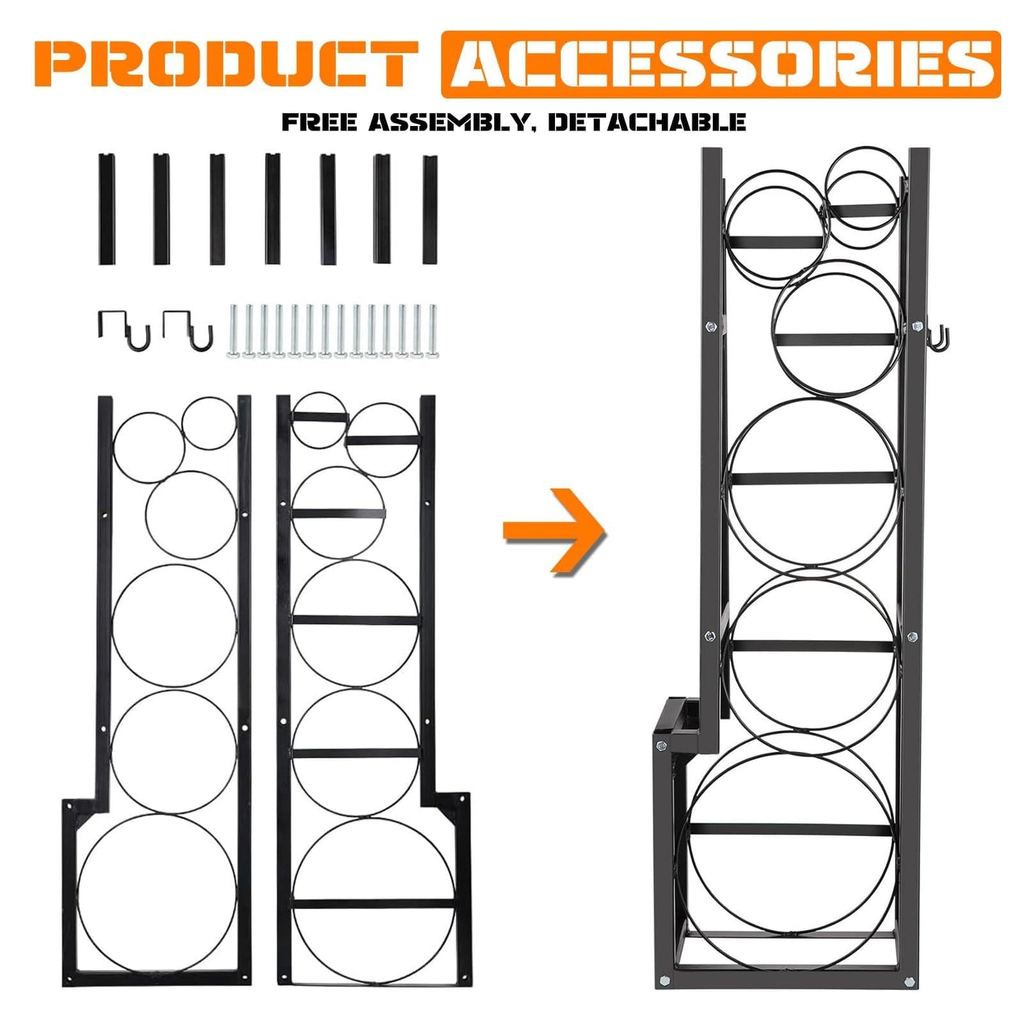 GarveeTech 15 in x12 in x48 in Refrigerant Tank Rack - Holds 1x50 LB & 2x30 LB Cylinders | Heavy-Duty Space-Saving Holder for Freon, Oxygen, Nitrogen Tanks