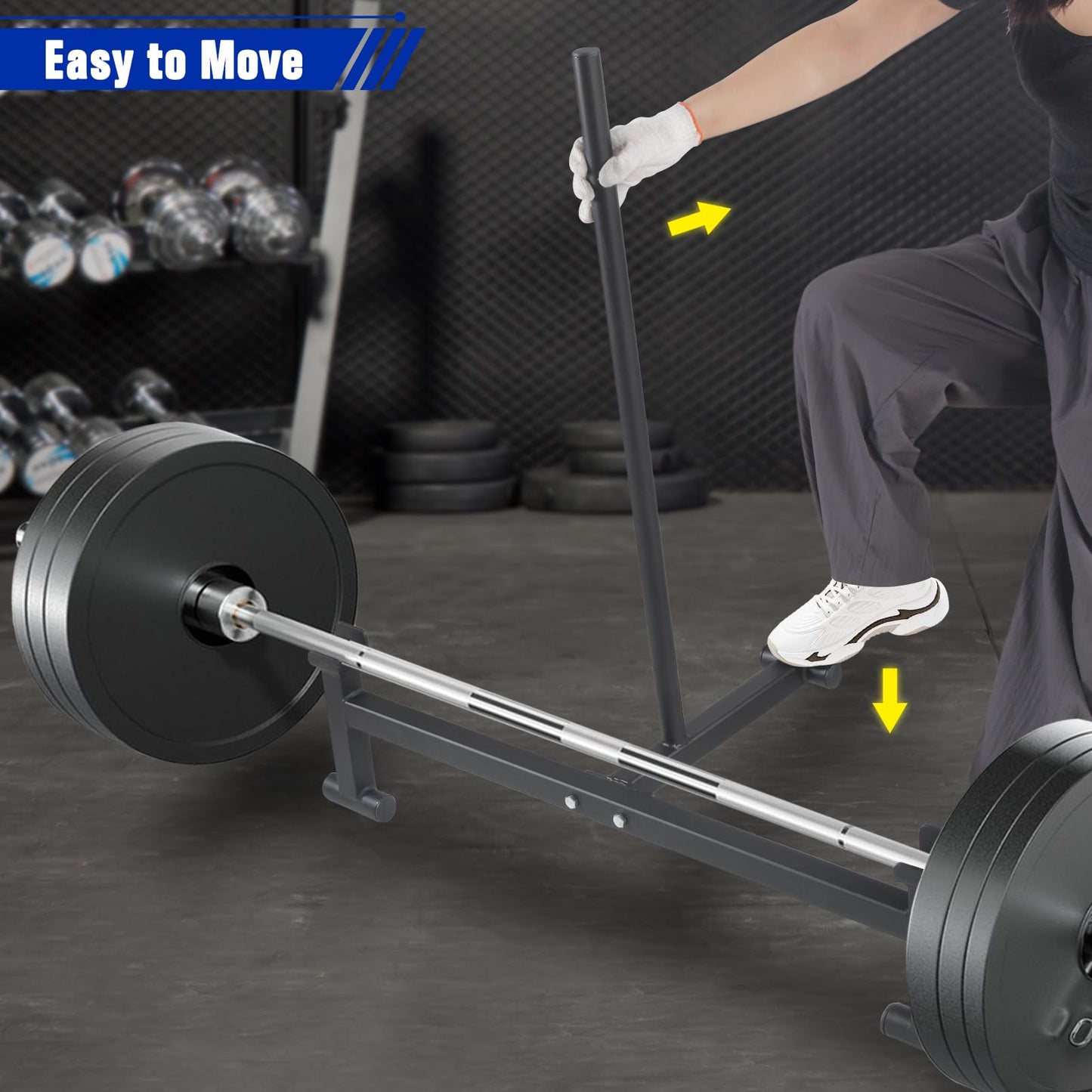 Yoloyakidra Deadlift Barbell Jack Stand 2000 LB Capacity, Heavy Duty Barbell Lift for Easy Loading Unloading Weight Plates, Ideal for Powerlifting Weight Training Home Gym