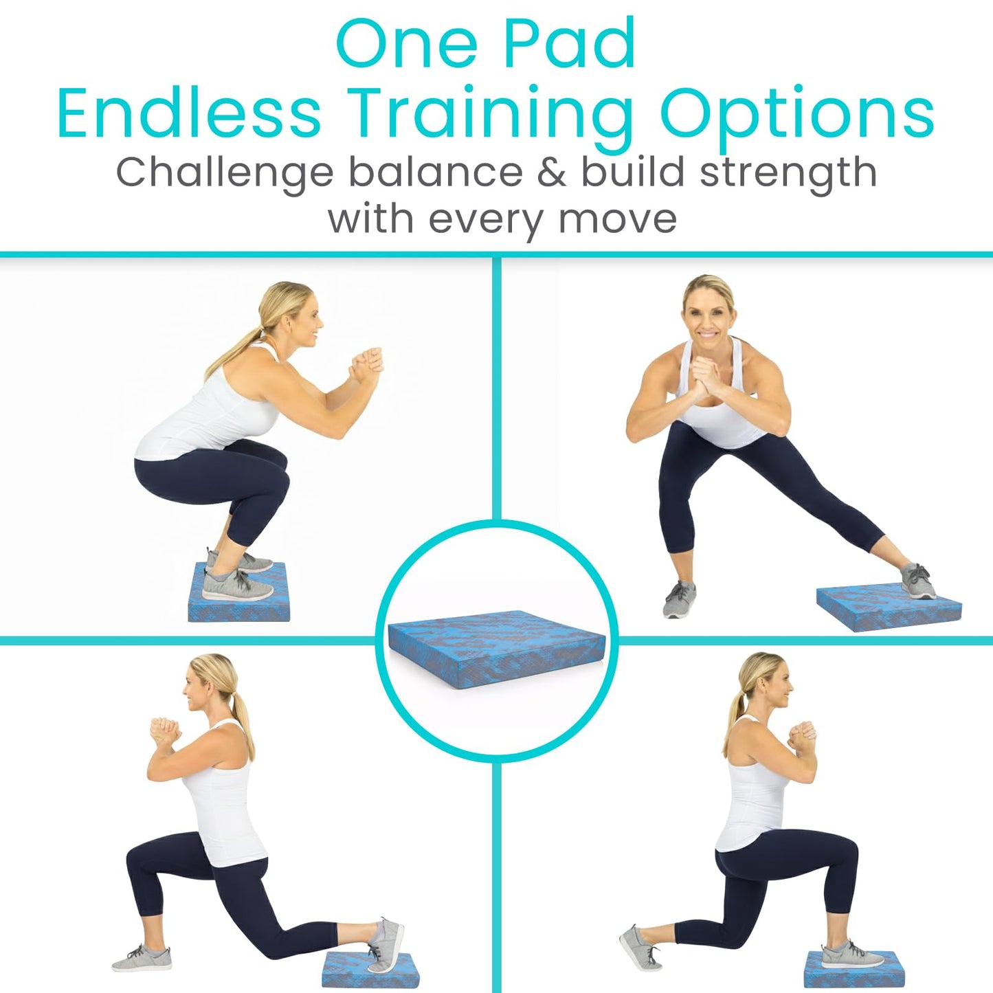 Vive Balance Pad - Foam Board Yoga Mat Block for Physical Therapy, Stability, Workout, Knee and Ankle Exercise - Equipment for Strength Training, Rehab - Large Floor Pad for Adults, Kids