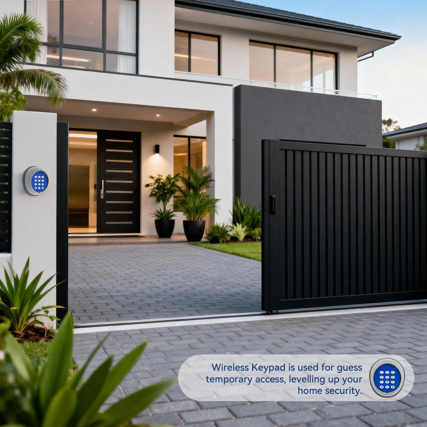 5300lbs Heavy Duty Automatic Sliding Gate Opener, AC Powered No Solar Needed, Chain Drive WiFi App Remote, 1-5/8HP Motor for Electric Gates, Keypad + IR Sensor Kit for 40ft
