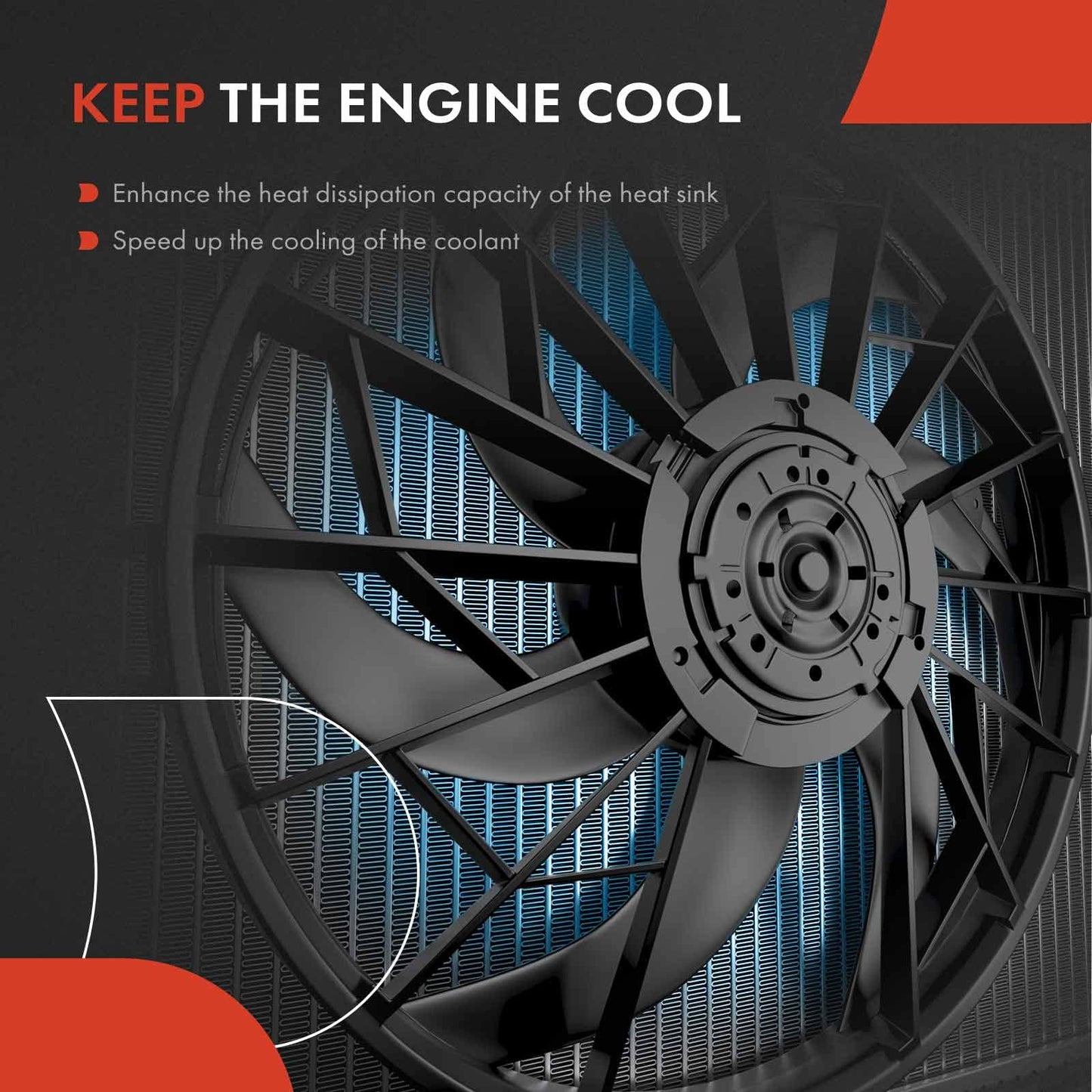 A-Premium Engine Radiator Cooling Fan Assembly Compatible with Select Yamaha Models - Viking 700 2014-2020, Viking VI 2015-2019 - Replace# 1XDE24050000