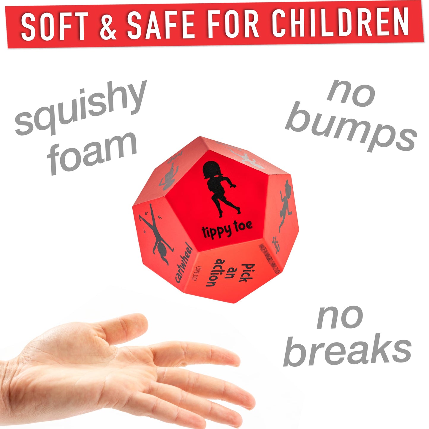 Covelico Exercise Dice for Kids Physical Education Equipment, Gymnastics Games for Indoor Obstacle Course for Kids, Outdoor Gross Motor Toys & Indoor Recess Work Out Game, Gymnastics Toys Ages 3+