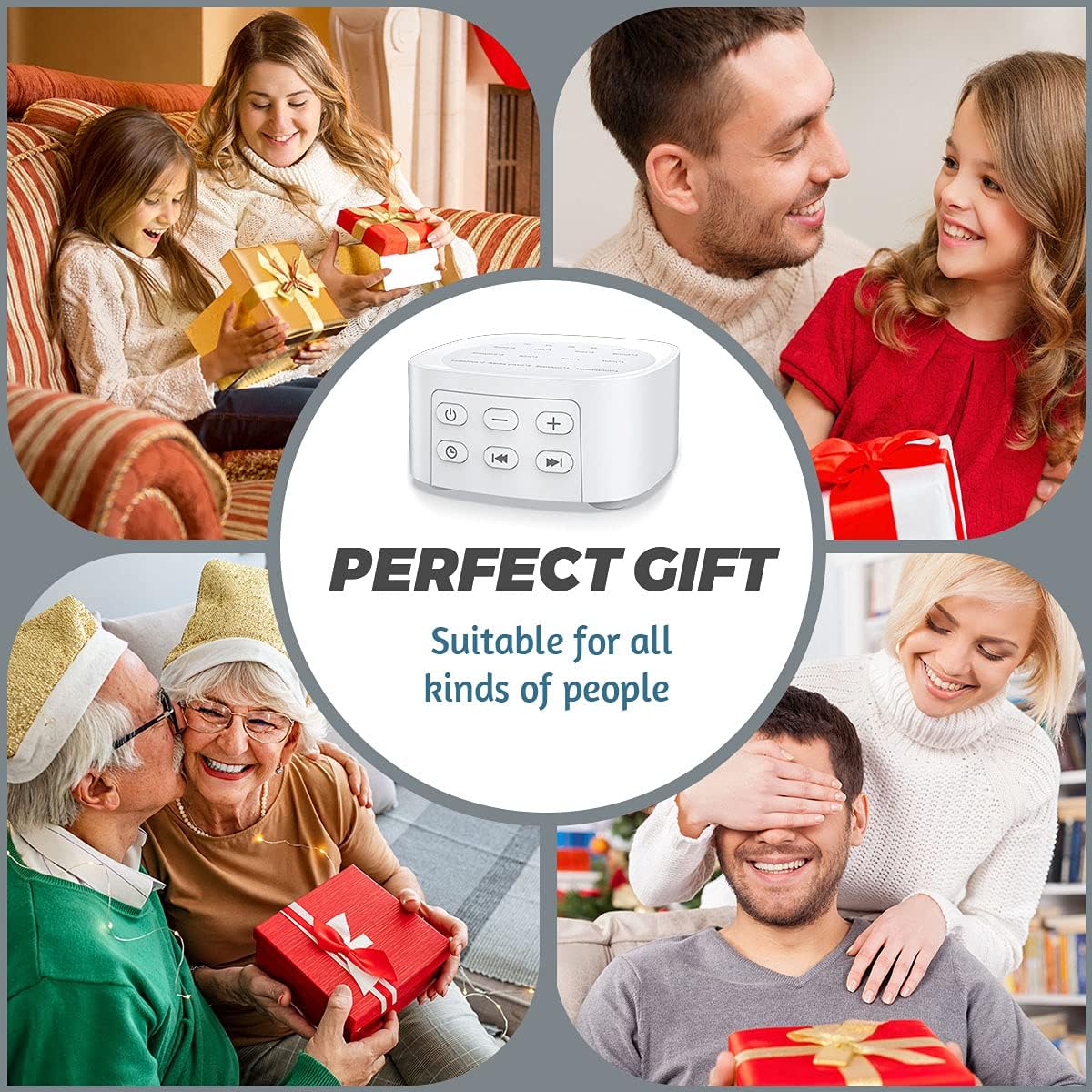 Sleepbox White Noise Sound Machine - 25 Soothing Sounds, 36 Volume Levels, Portable Design for Home & Travel