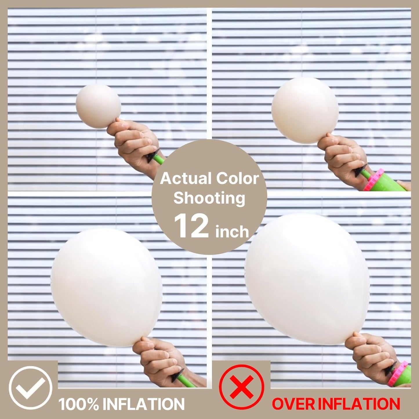 PartyWoo White Sand Balloons - 155-Piece Boho Neutral Balloon Arch Kit | 18", 12", 10", 5" Sizes for Weddings & Events