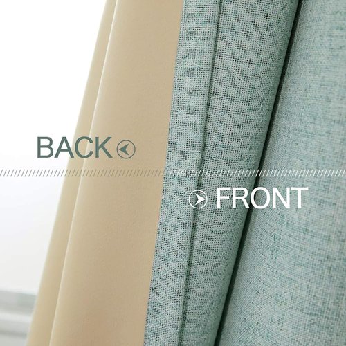 MIULEE Blackout Curtains - 100% Thermal Insulated Linen Texture - Seafoam Green - 52x54 Inch (2 Panels)