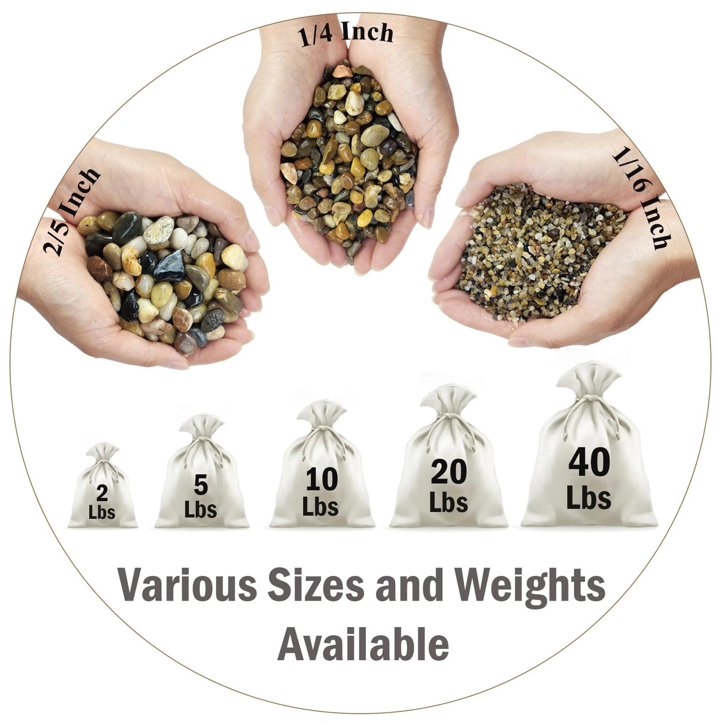 FANTIAN 40 lbs Aquarium Sand. 1/16 Inch Fish Tank Coarse Sand Pea Gravel for Aquarium, Terrariums, Vase Filler, Plant, Soil Drainage and Outdoor Gardens, Landscaping
