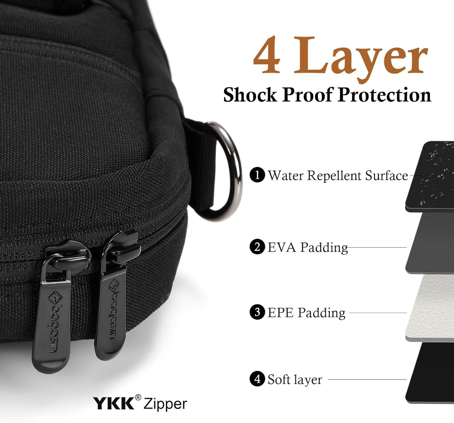 bagasin 17 17.3 inch Laptop Computer PC Shoulder Bag Carrying Case, Water-Repellent Fabric Briefcase, Lightweight