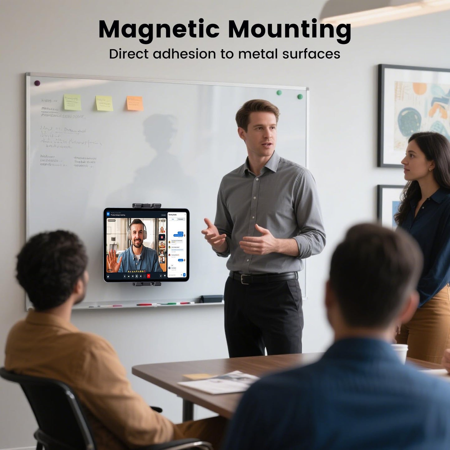 OHLPRO Magnetic Tablet Wall Mount Holder for Metal Surface, Super Power Magnet iPad Wall Holder 360° Rotation fit 5"-13" Phone and Tablet Great for Cabinet/Fridges/Metal Rack/Whiteboard/Gym Equipment