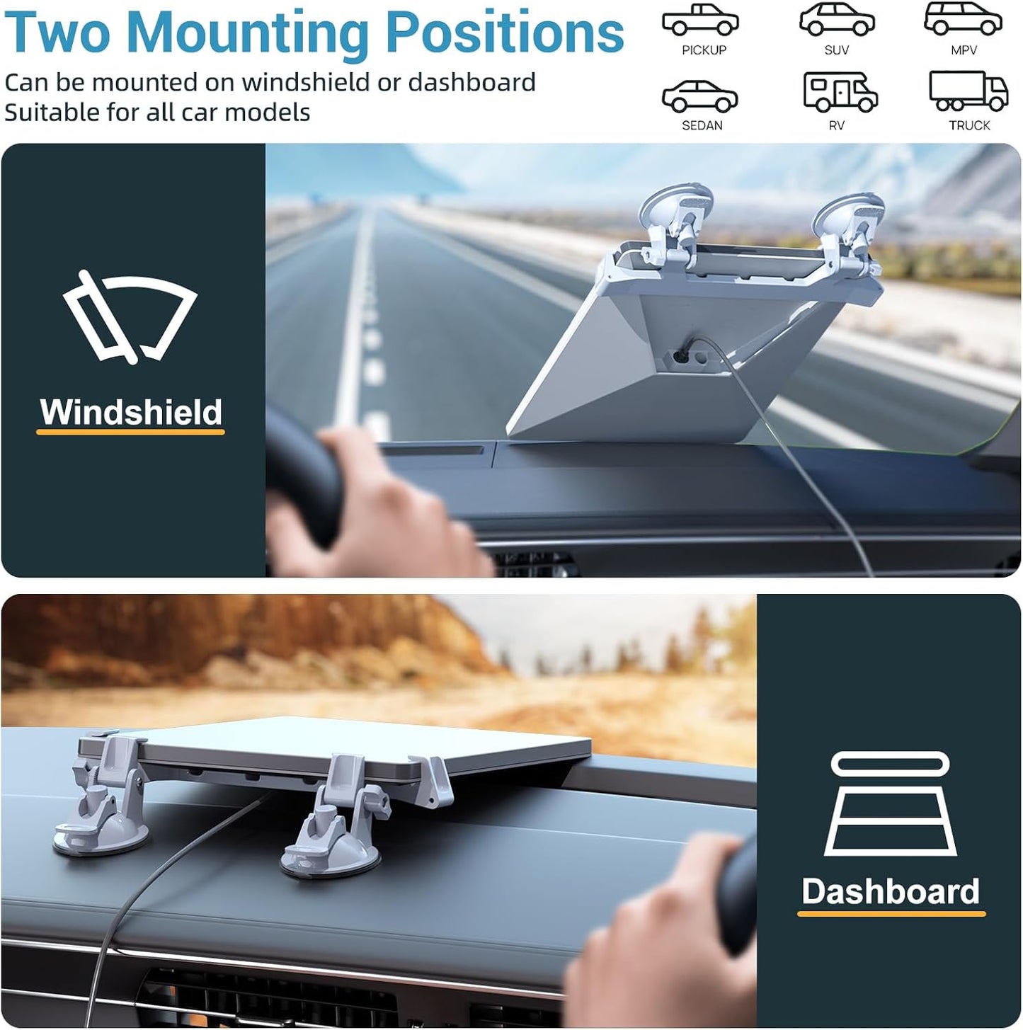 FlenKn Mini Car Mount for Starlink Dashboard, Star-link Mini Mount Adjustable Suction Cup for Car, Vehicle, RV Dash