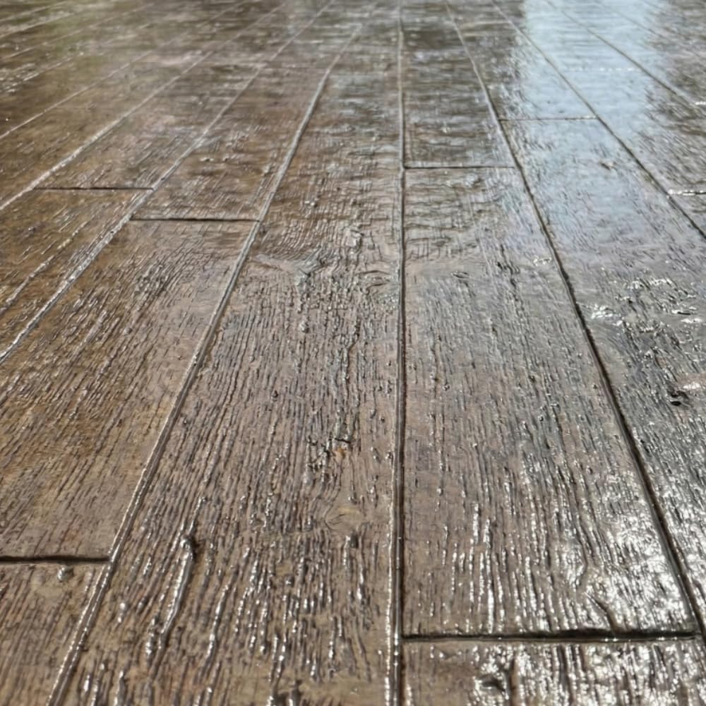 9" Classic Barn Wood Plank Textured Concrete Stamps Set of 6 – Made in USA – Professional Rigid Durable Polyurethane Mats for Patio, Walkway & Driveway SM 5600/S-6